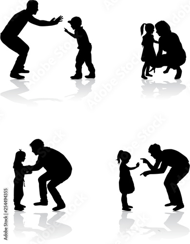 Vector silhouette of family.