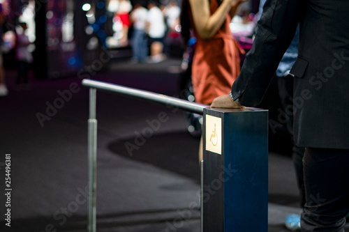 Handrails for disabled people in the event area.