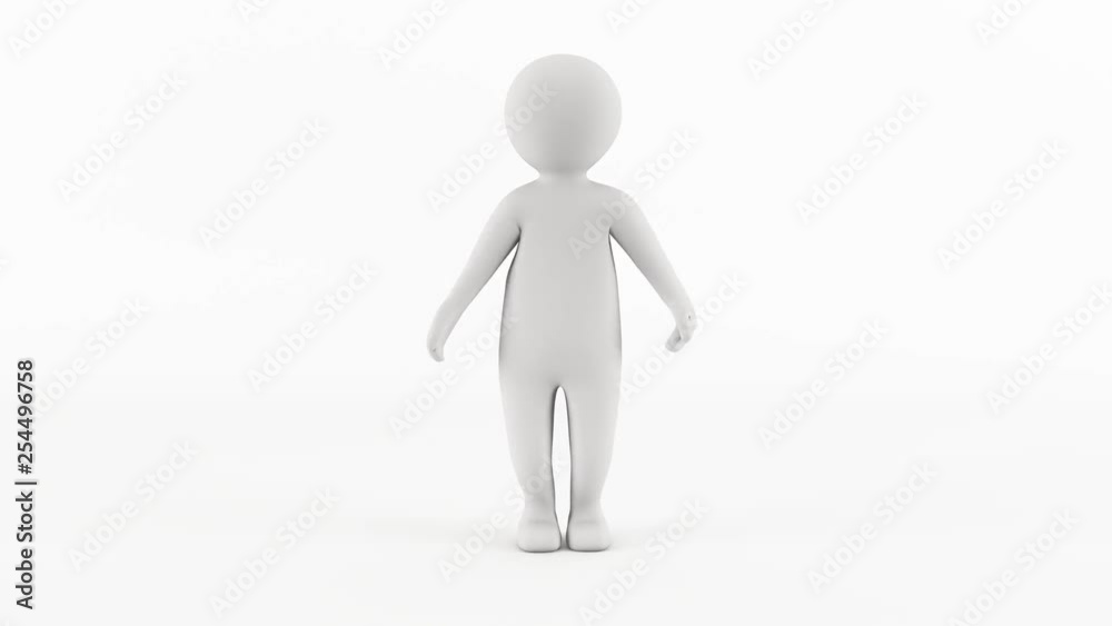 3D character animation - John Dough character jumping jacks animation