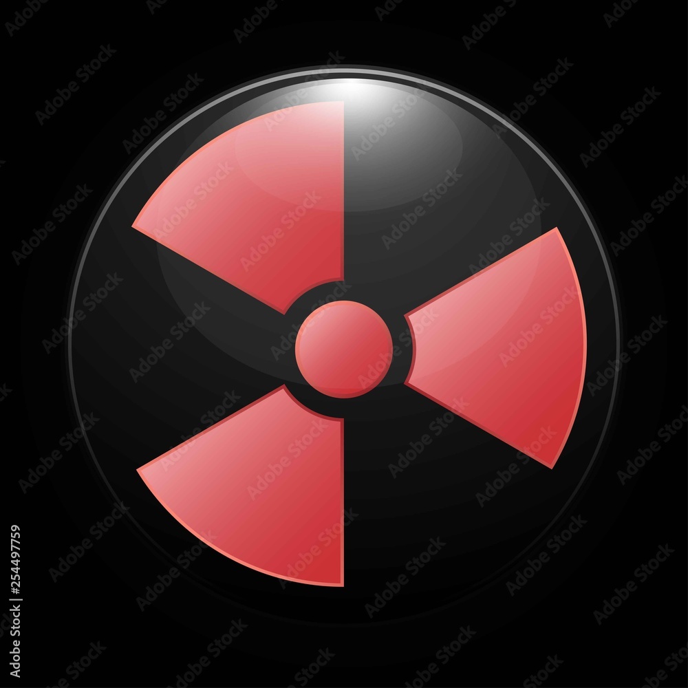 Radioactive contamination icon on black background Radioactive contamination icon on black background
