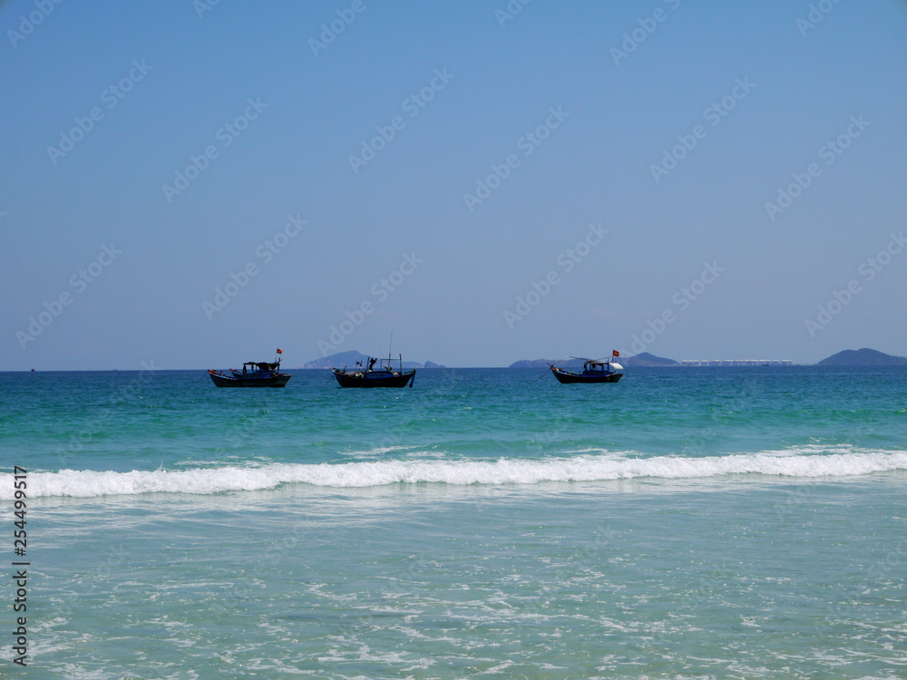 Fishing schooners in the sea