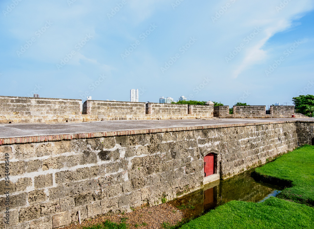 Obraz premium Old Town Walls, Cartagena, Bolivar Department, Colombia