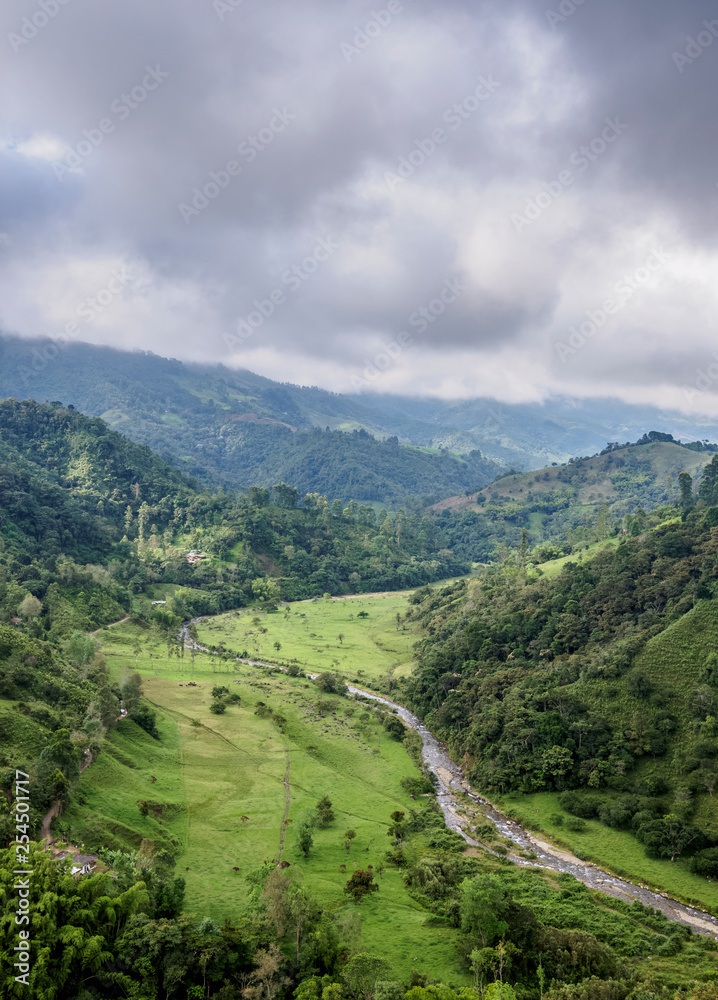 Landscape of Salento, Quindio Department, Colombia