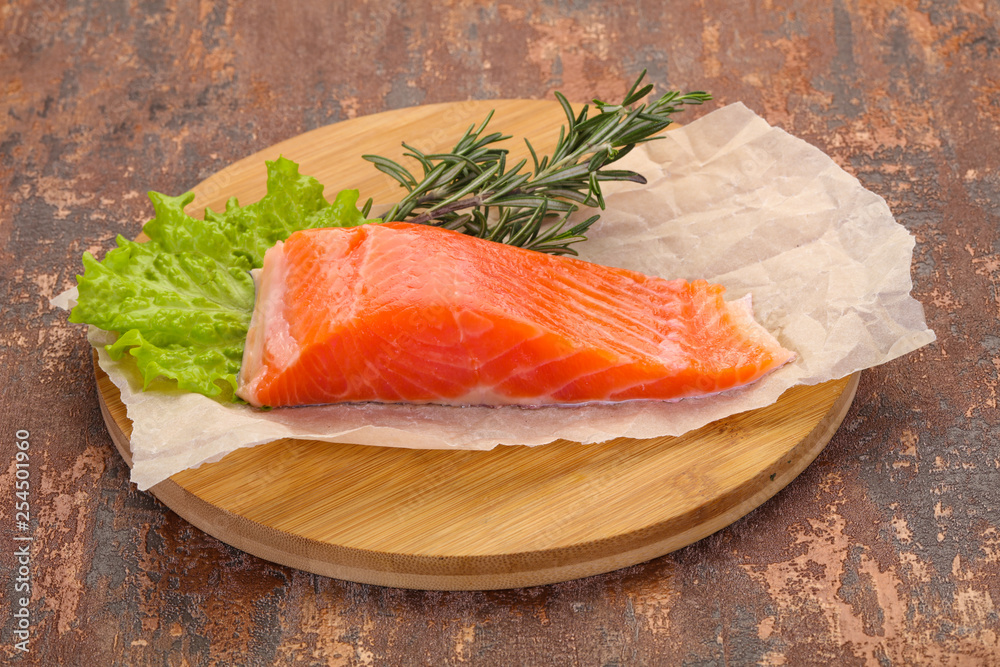 Piece of raw salmon