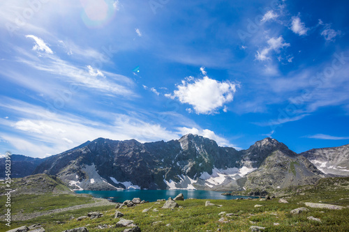 Yeshtu valley. Ala-Askir lake. Mountain Altai landscape