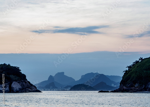 View over rocks of Piratininga towards Rio de Janeiro, Niteroi, State of Rio de Janeiro, Brazil © Karol Kozłowski