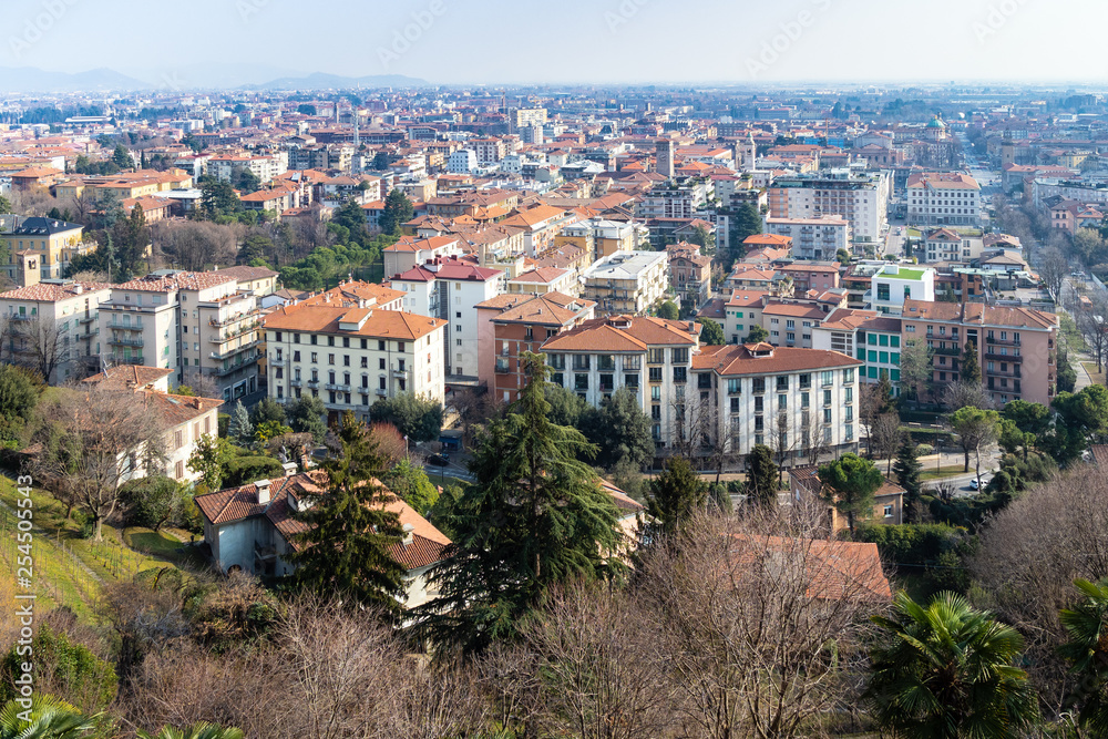 view of Lower Town (Citta Bassa) in Bergamo