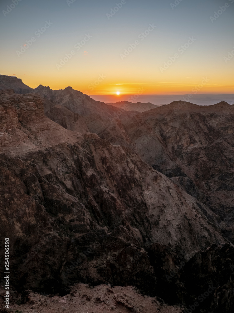 Sunset over Wadi Araba, Petra, Ma'an Governorate, Jordan
