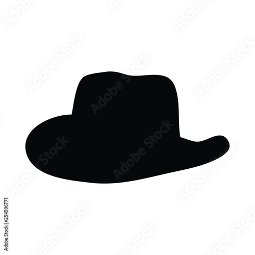 A black and white vector silhouette of a stetson hat