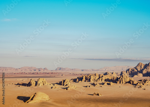 Landscape of Wadi Rum  aerial view from a balloon  Aqaba Governorate  Jordan