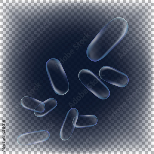 Transparent bacteria. Vector illustration on a transparent background.