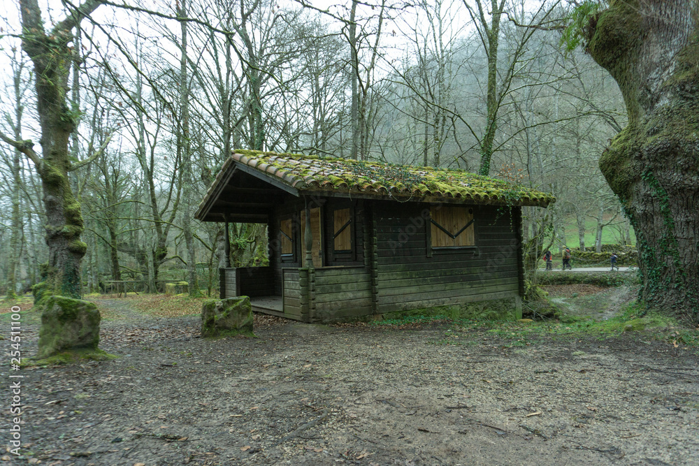 Cabin in the woods forest of Cantabria Spain Cabin in the woods forest of Cantabria Spain