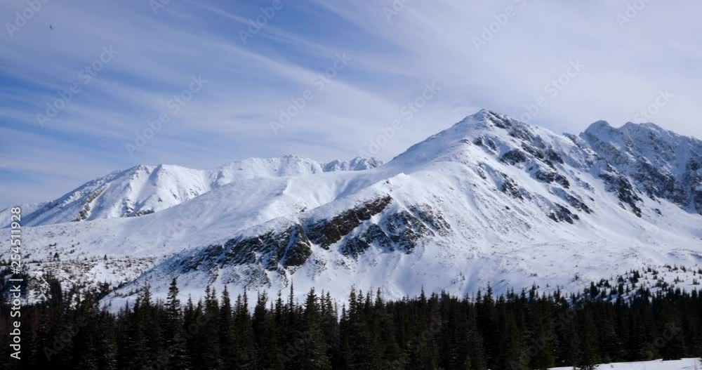 Mountain peaks full of snowy snow with new snow during the trek in Zakopane, Poland Mountain peaks full of snowy snow with new snow during the trek in Zakopane, Poland