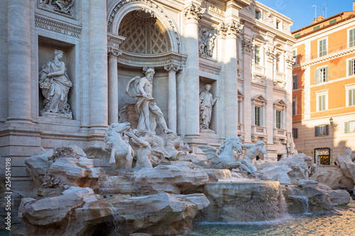 Beautiful architecture of the Trevi Fountain in Rome, Italy