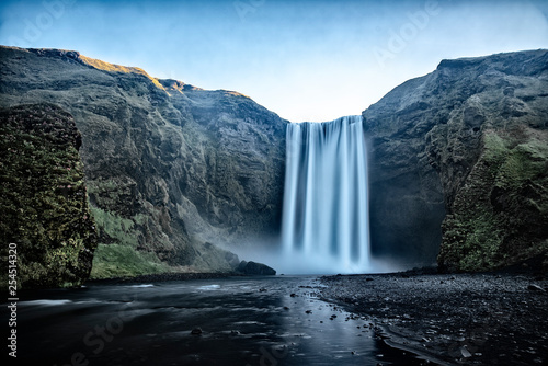 Vík í Mýrdal, Skógafoss, Waterfall in the mountains