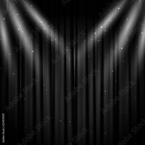 Black stage curtain background