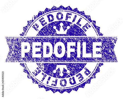 Bilde på lerret PEDOFILE rosette seal imprint with distress style