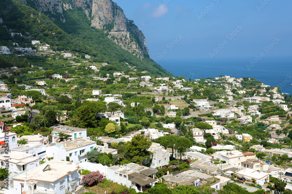 Capri sight from terrace, Capri Island, Italy