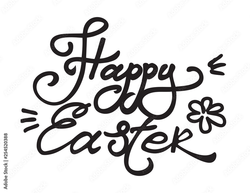 Happy Easter lettering on a white background Happy Easter lettering on a white background