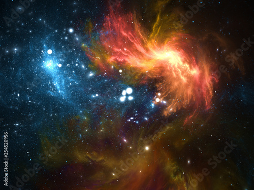 Obraz na plátne Starfield, stars and space dust scattered throughout the universe