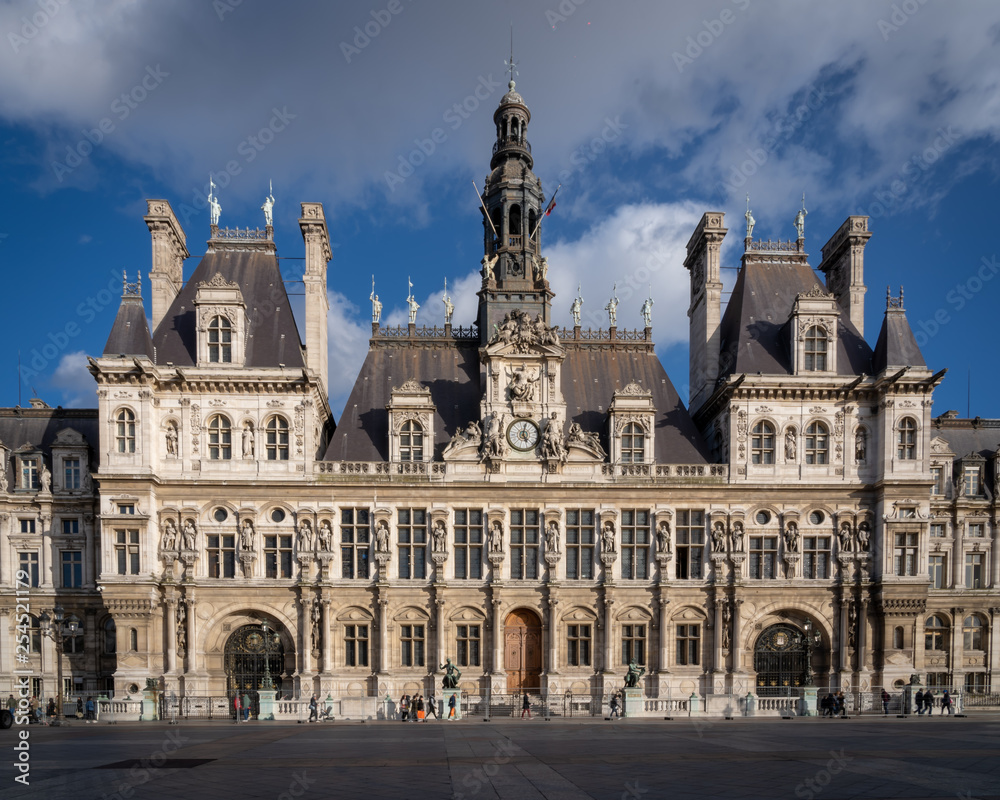 Paris, France - 03 10 2019: Paris city hall