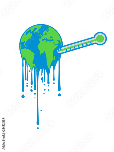 klimawandel thermometer fieber messen schmelzende erde tropfen graffiti retten klima heiß erderwärmung verschmutzen echt real co2 ökologisch schützen retten planet grün leben frieden hippie logo photo