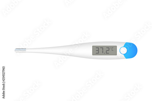Medical thermometer. Thermometer on a white background. Digital thermometer. Vector illustration.