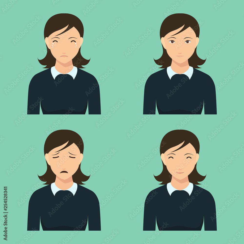 Flat design avatar app icons set user face people woman vector for use in design. Flat design avatar app icons set user face people woman vector for use in design.