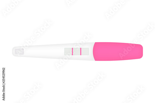 Pregnancy test sticks with results. Art design pregnant, childbirth template. Vector illustration.