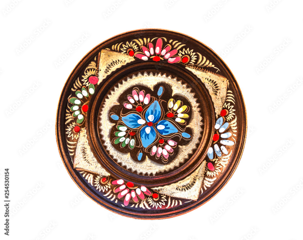 traditional Turkish copper plate - isolated