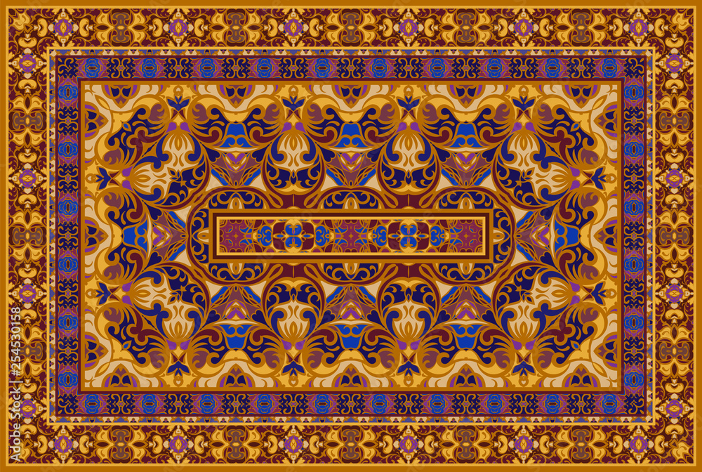 Persian colored carpet.
