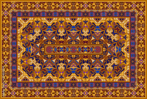 Persian colored carpet.