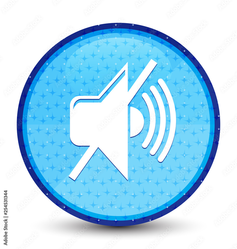 Mute volume icon galaxy cyan blue round button Mute volume icon galaxy cyan blue round button