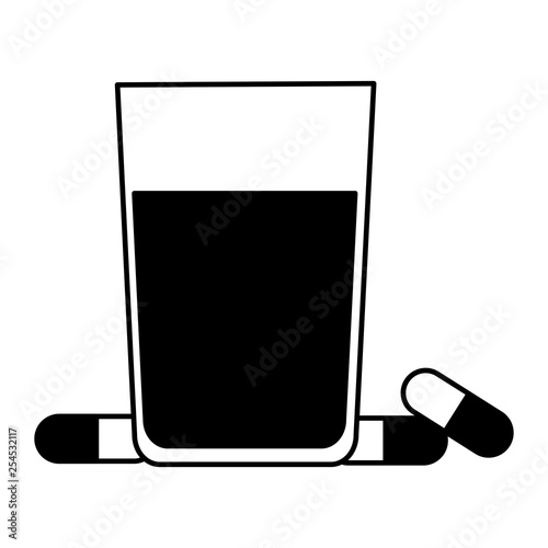 orange juice and capsules