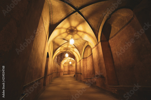 Hall in castle in Cesky Krumlov  Czech republic. UNESCO World Heritage Site