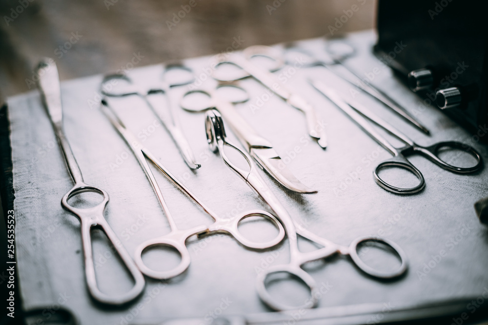 Old medical and surgical instruments Old medical and surgical instruments