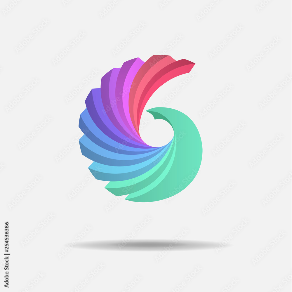 Fototapeta premium Abstract gradient logo. Origami logo. Vector illustration.