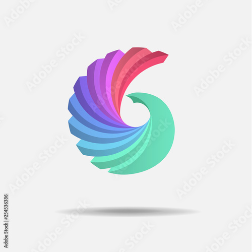 Abstract gradient logo. Origami logo. Vector illustration.