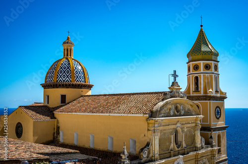 San Gennaro church with rounded roof in Vettica Maggiore Praiano, Italy photo