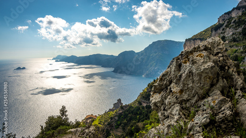 Amalfi coast seen from the trekking trial the Path of Gods