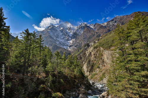 Valley on the Annapurna circuit between Bhratang and Upper Pisang, Himalaya, Nepal