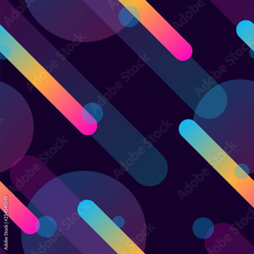 Vaporwave seamless 80's style pattern with geometric shapes.