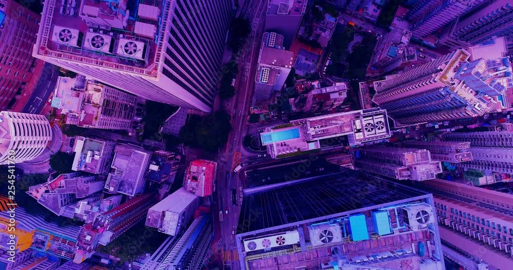 Retrofuturistic cityscape seamless background.