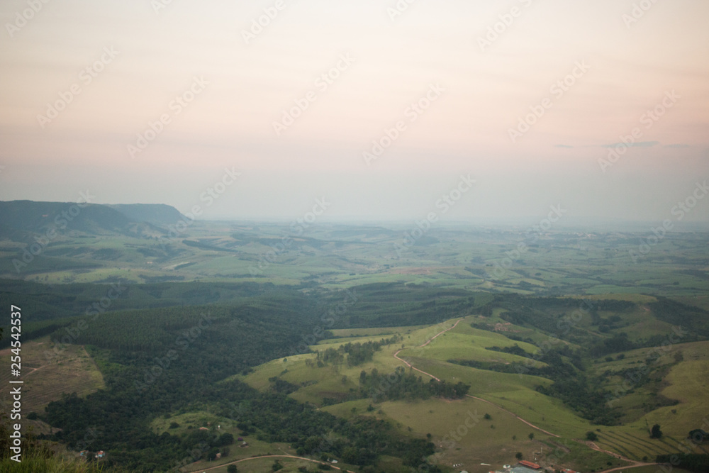 View from the top of the mountain of the city of São Pedro