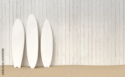 Canvas Print Surfboards mockup beach illustration