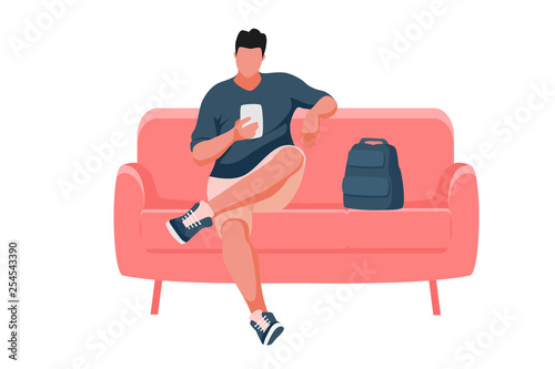 Man sitting on the sofa