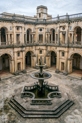 Aerial view of the main cloister of the Convent of Christ in Tomar