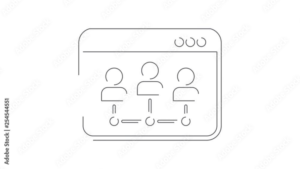 Team network on computer window Team network on computer window