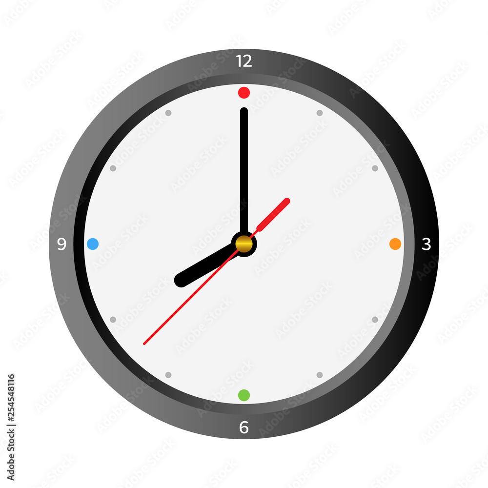eight, modern black realistic clock concept eight, modern black realistic clock concept