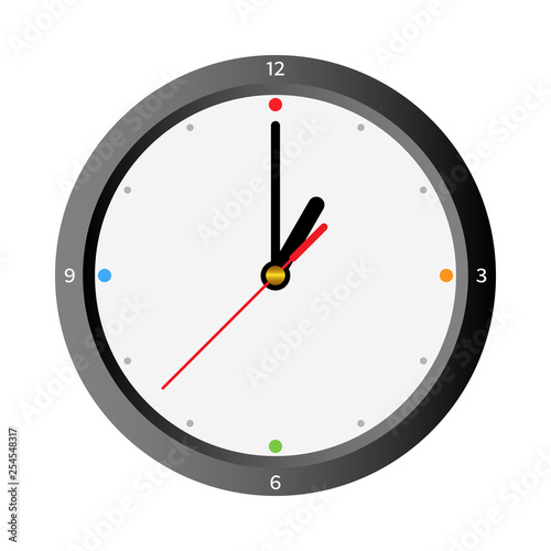 one, modern black realistic clock concept